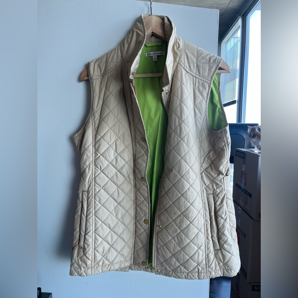 Peter Millar Khaki Quilted Vest